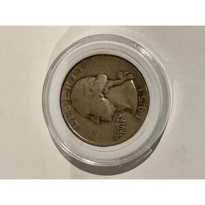 1951-P Washington Quarter – 90% Silver – Circulated Condition – Phil. Mint G/VG